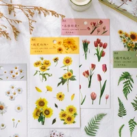 6 pcslot little fresh flower paper sticker decorative diary scrapbook planner stickers kawaii stationery school supplies