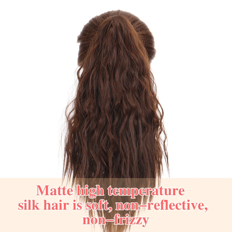 17 Inches Claw Clip On Ponytail Hair Extension Long Wavy Synthetic Hairpiece Black Natural curl for Women | Шиньоны и парики