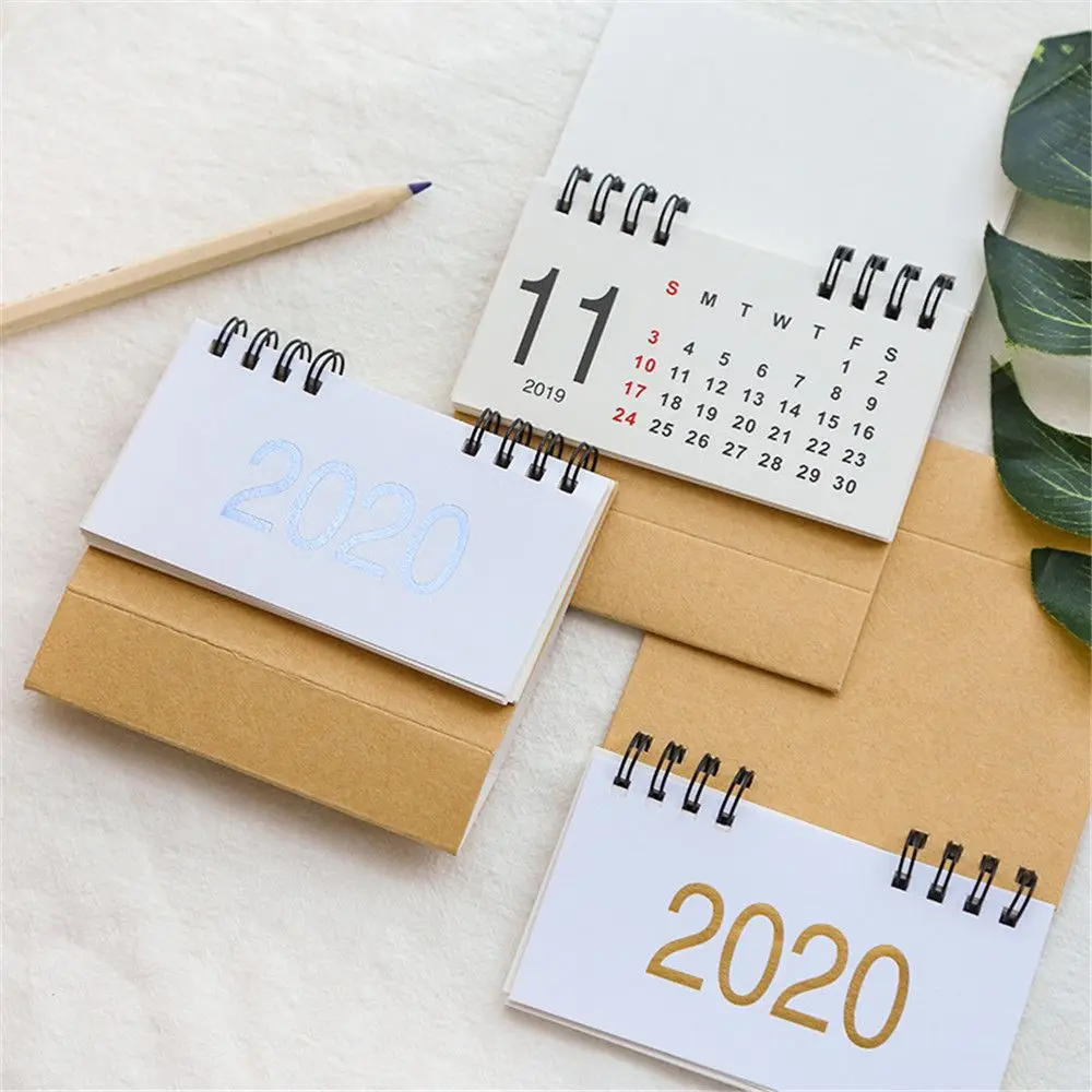 1 шт. крафт-бумага 2020 Настольный календарь S/M/L бумага двойной ежедневный