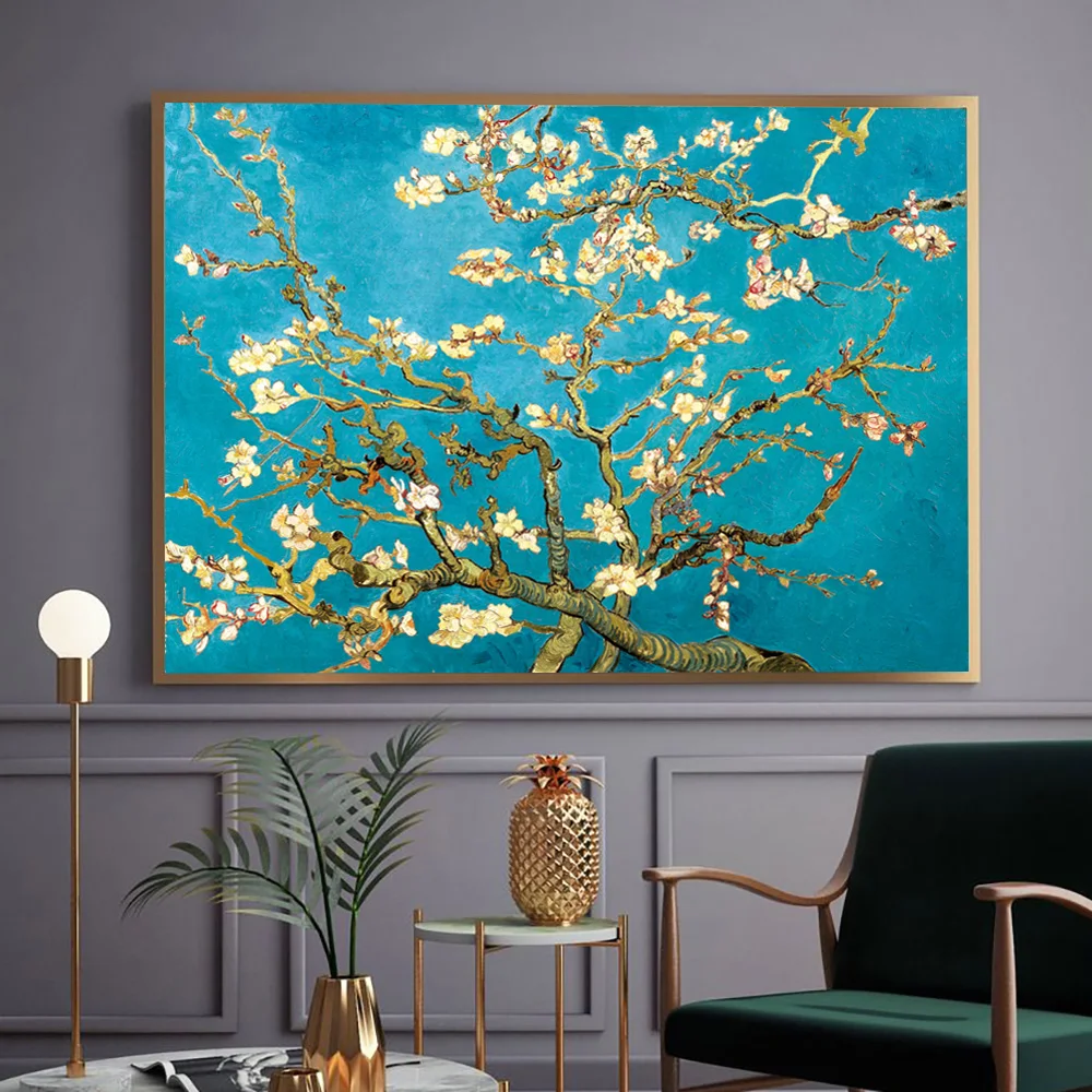 Картина на холсте с изображением миндального цветка импрессионистов | Дом и сад