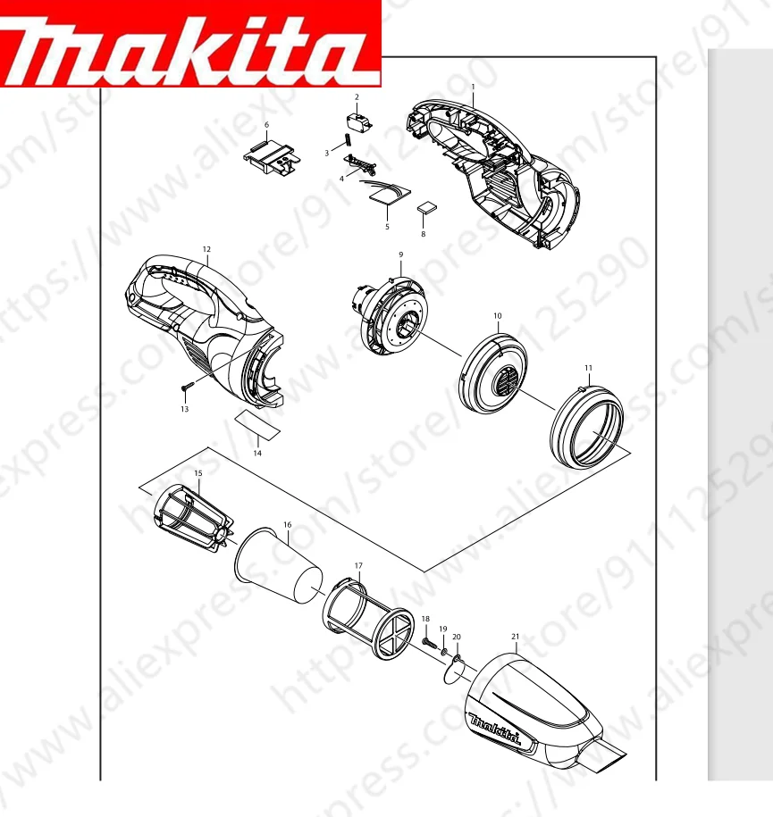 

Maktia for DCL180 Rotor switch stator handle housing bearing Spindle gear (Consult customer service)
