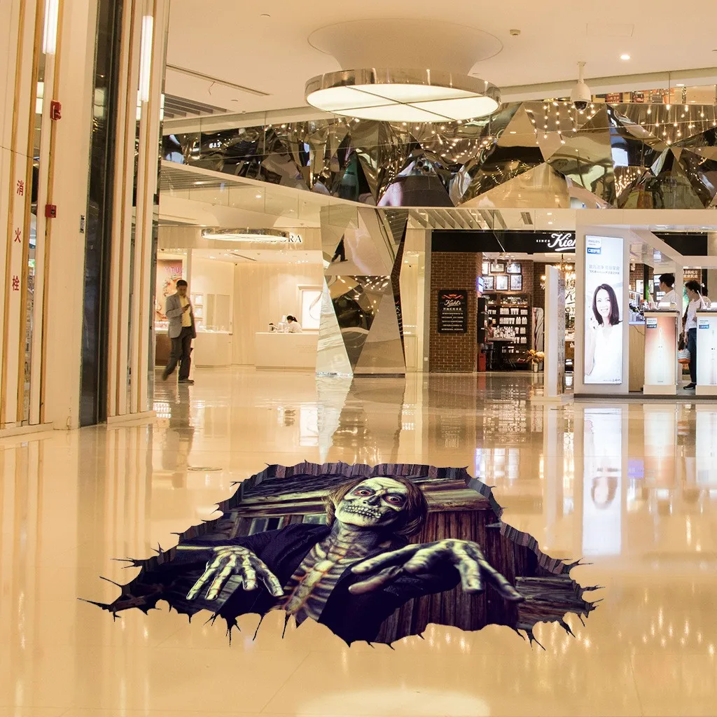 Украшения ужастики для хеллоуина Props 3d Ghost страшная настенная наклейки съемное