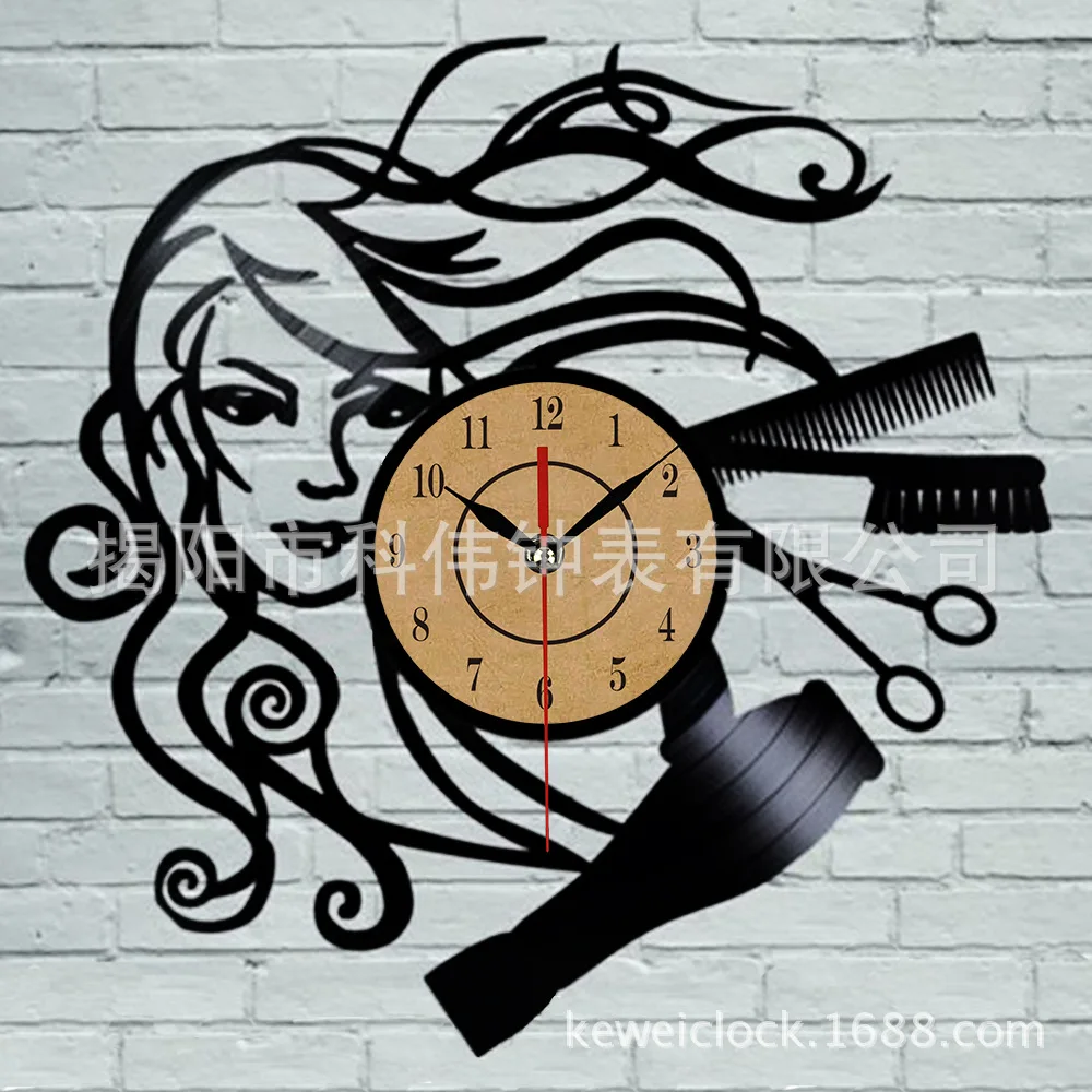 

personality fashion creative vinyl record women haircut decoration living room bedroom art wall