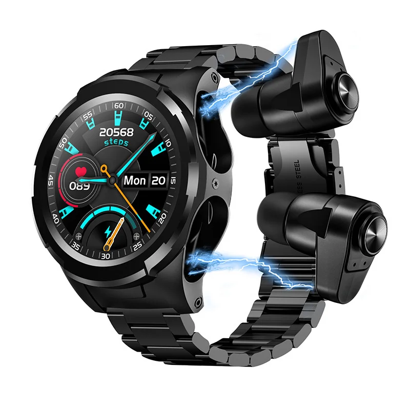 

Новинка S201 Смарт Bluetooth TWS гарнитура браслет два в одном температура тела, частота сердечных сокращений, сон, здоровье, упражнения, шаговые Смарт-часы