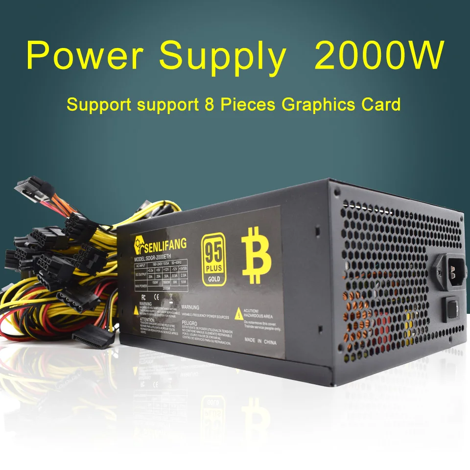Preise 2 Stücke Großhandel 2000W ATX Netzteil 95% Hohe Effizienz Für Ethereum S9 S7 L3 Rig Bergbau 180-260V Bitcoin Miner Asic