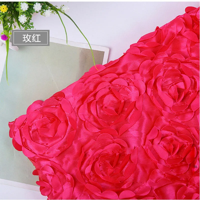 hot pink 1 м/лот трехмерная Роза Ткань 3D цветок фестиваль свадебный ковер ткань ажурное платье свадебное платье ткань - Цвет: hot pink