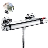 1 pcs bathroom thermostatic shower control valve bottom faucet wall mounted hot and cold mixer tap brass bath mixer bathtub tap
