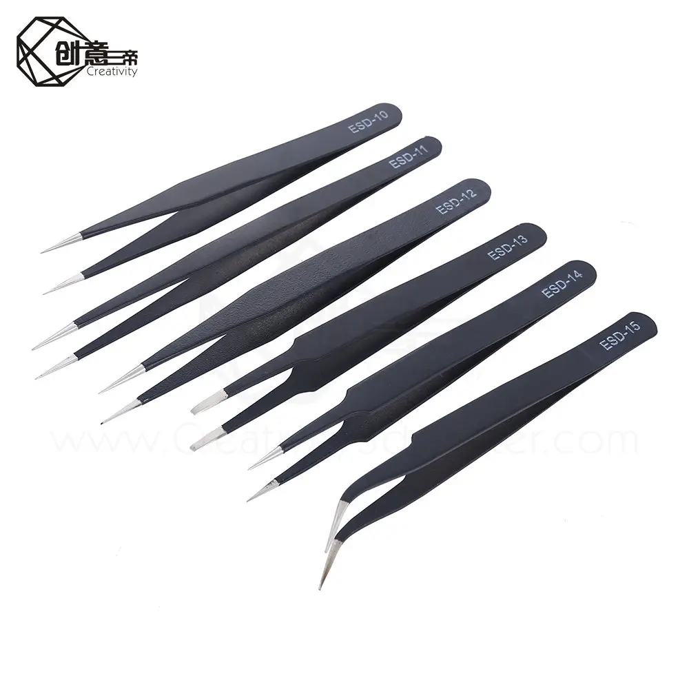6 шт. антистатические пинцеты из нержавеющей стали инструменты для технического