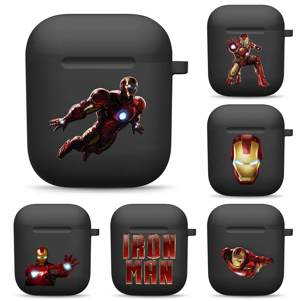 

Силиконовый защитный чехол для Apple Airpods 1, чехол с рисунком из фильма Marvel Железный человек, чехол с Bluetooth для airpod 2, сумки для беспроводной заря...