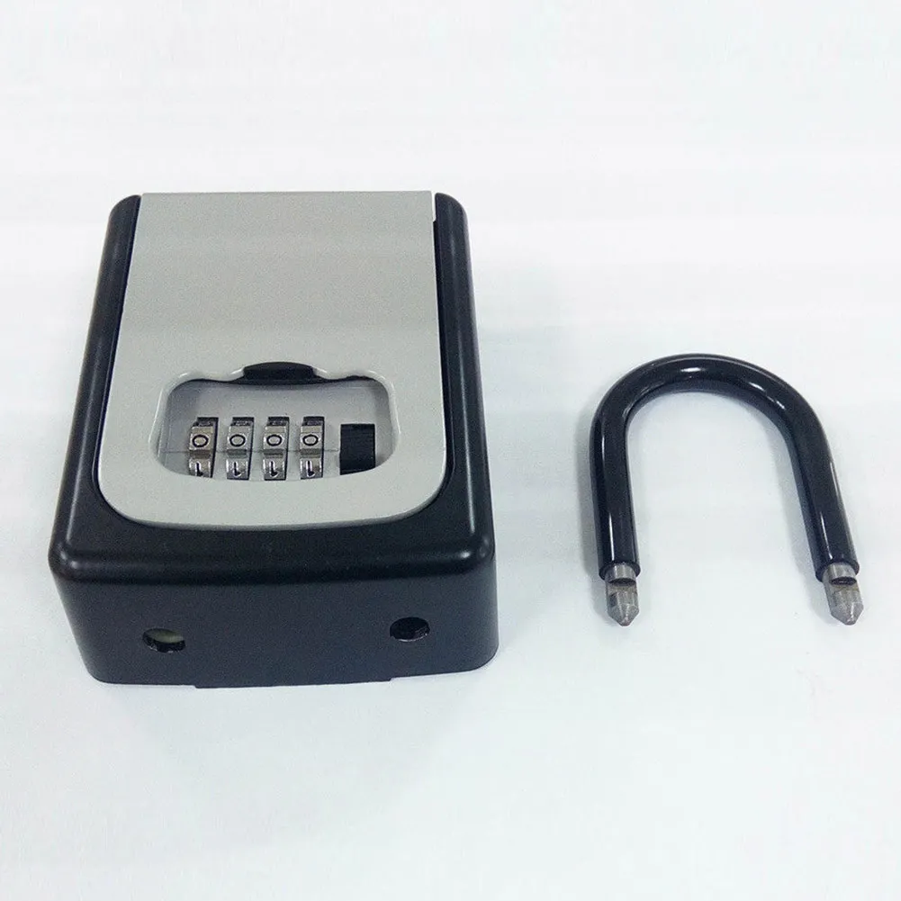 

4-Digit Combination Lock Key Safe Storage Box Padlock Security Home Outdoor Supplies DF