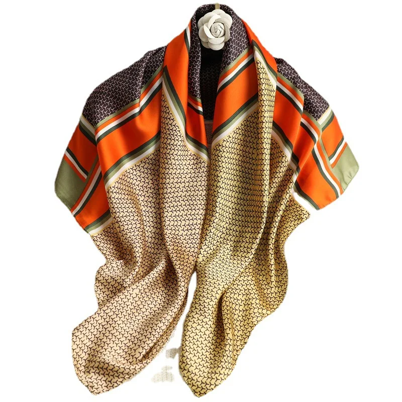 

Fashion Summer Silk Scarf Women Scarves for Hair Neck Cover Female Kerchief Bandana Hijab Bufanda de seda Foulard carre femmes