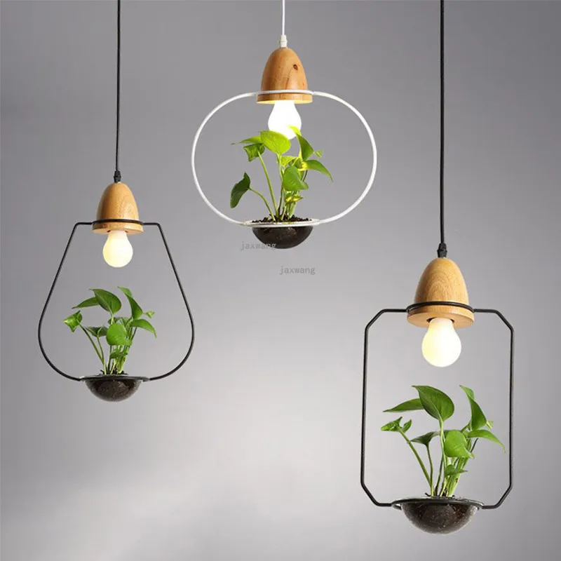 Nordic LED Pendant Lights Restaurant Creative Plant Decoration Hanging Lamp Loft Fixtures Kitchen | Освещение