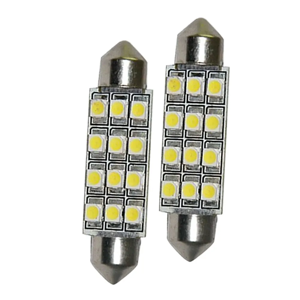 

2 Pcs DC 12V Car Dome 12 3528-SMD LED Bulb Light Interior Festoon Lamp 42mm White Car Light Accessories
