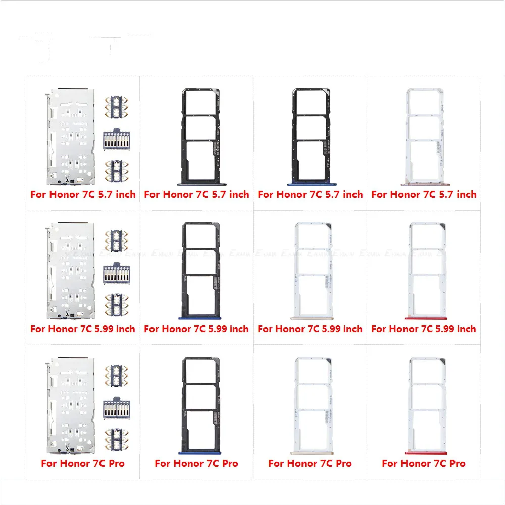 For HuaWei Honor 7C Pro 5.7 5.99 inch Holder Connector Container Sim Card Tray Socket Slot Reader Adapter Micro SD | Мобильные