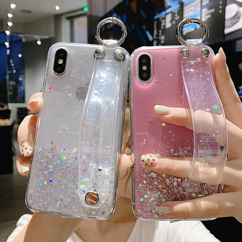 Чехол для телефона с блестящим порошком iPhone 11 Pro Max XR XS 7 8 6S Plus мягкий эпоксидной