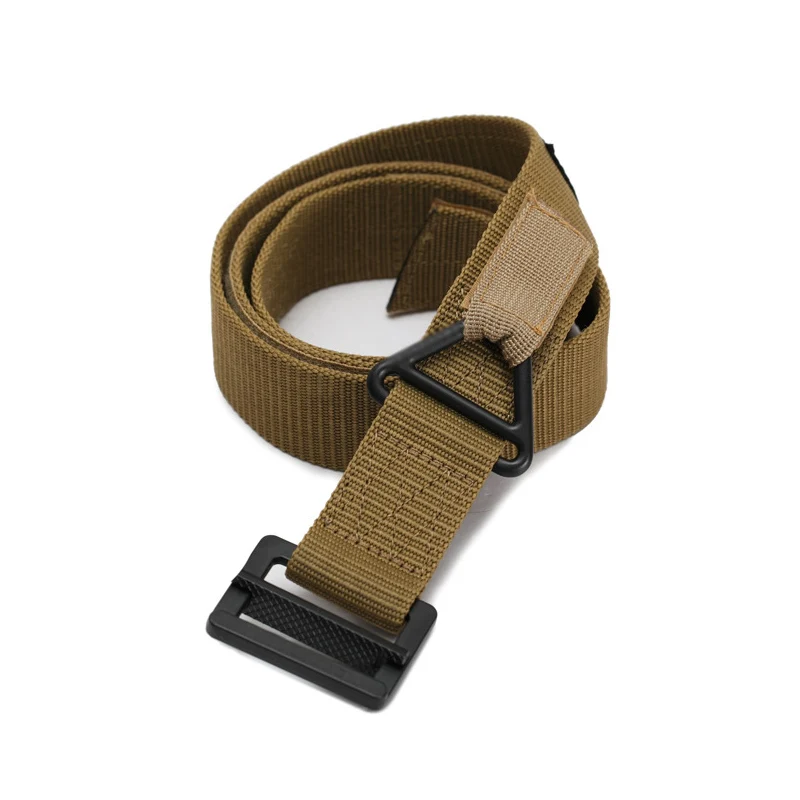 

Tactical Belts Men Military Knitted Nylon Belt Hook And Loop Fastener Metal Triangle Chain Outside Molle Belts Green Black Brown