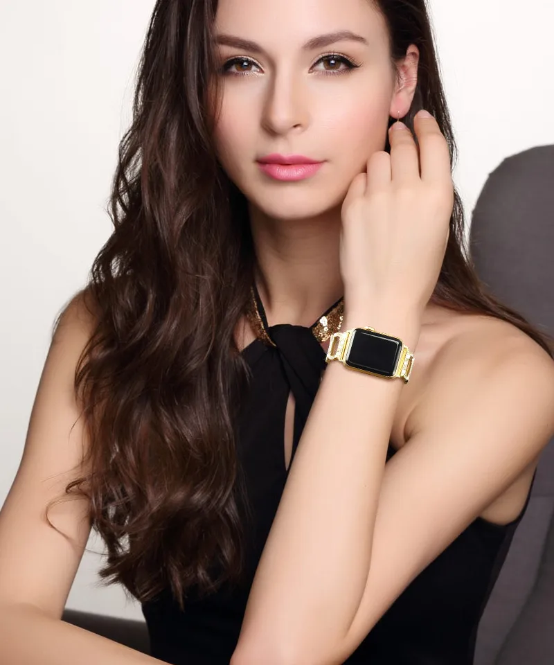 Ремешок из нержавеющей стали для Apple Watch ремешок стразы алмазные ленты 38 мм 42