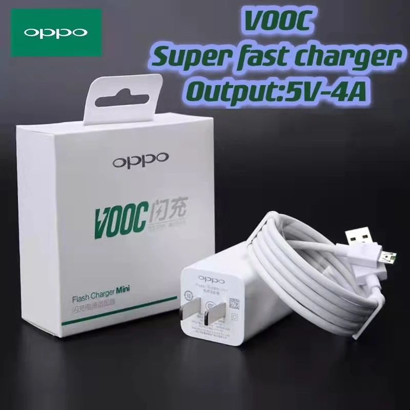 

2021 Original 20W 5V/4A VOOC Flash Fast US/EU Wall Charger Fast Micro Cable/ Type-C Cable for OPPO R11/11s /R9s/R7s/R15 A5s A3s