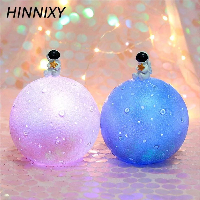 Hinnixy светодиодный астронавт ночной Светильник лампы в виде Луны Вселенная настольная лампа прикроватный декоративный Домашний Светильник детские игрушки подарок на день рождения