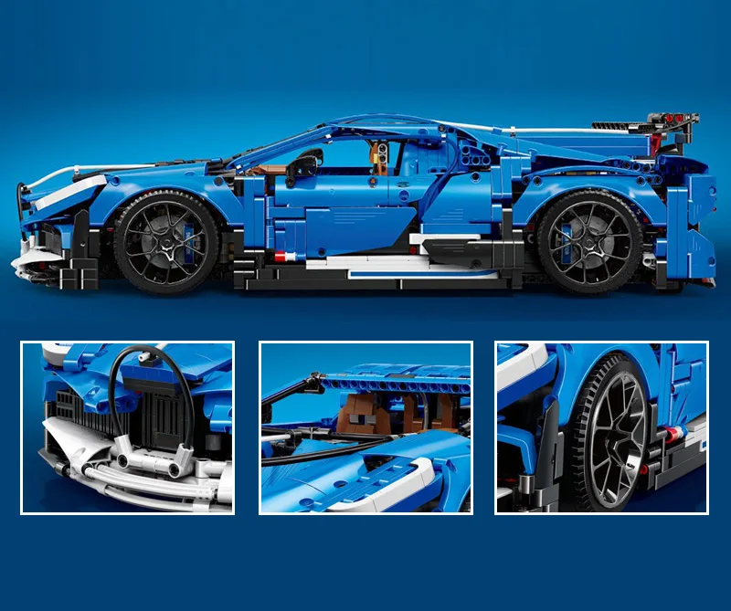 Yeshin 20086 Technic Car Series 42083 синий гоночный скоростной автомобиль в сборе модель автомобиля Дети Рождественские игрушки, подарки строительные блоки кирпичи