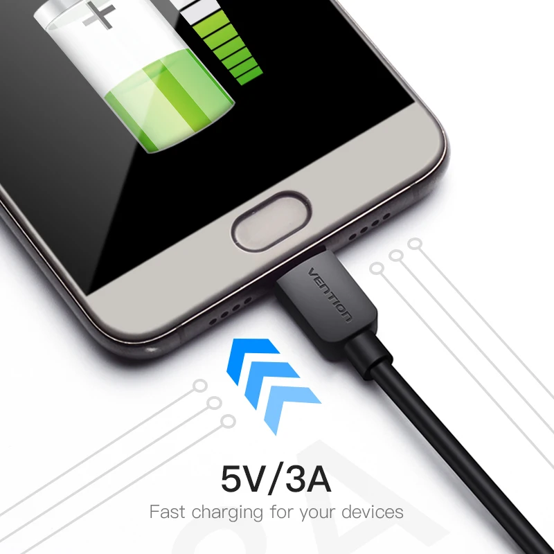 Vention USB Type C кабель для Samsung S10 Huawei P30 Pro быстрая зарядка Type-C мобильный телефон