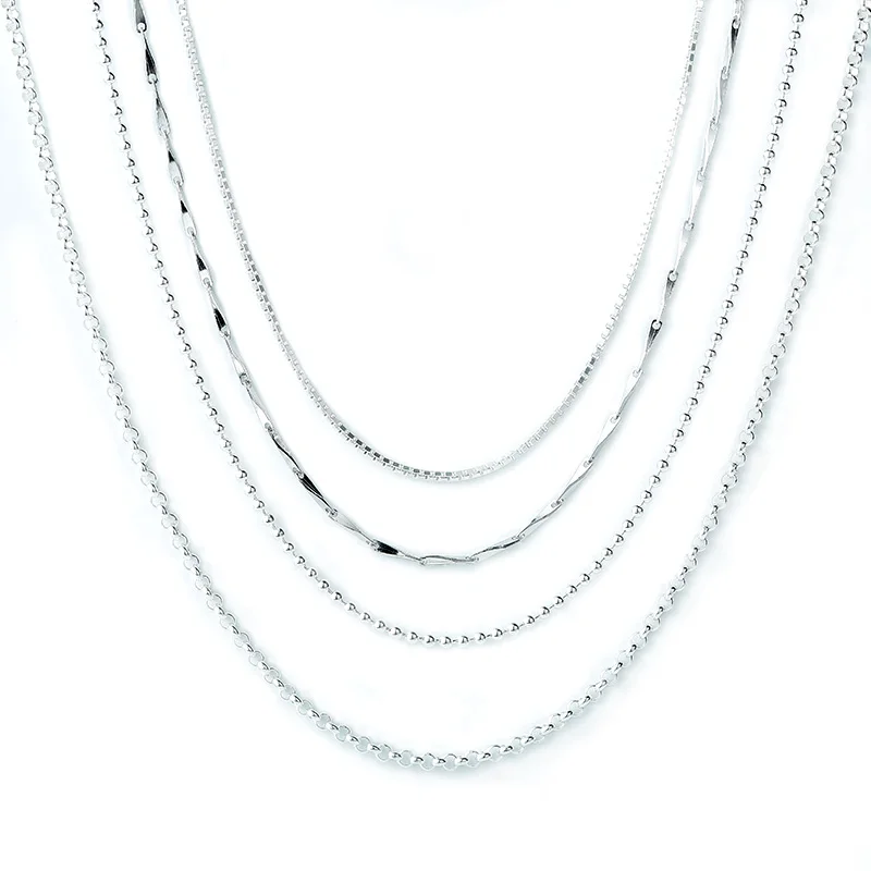 SA SILVERAGE S925 Серебряное ожерелье 16/18 дюймов S925 аксессуары из серебра высшей пробы цепи соответствующие