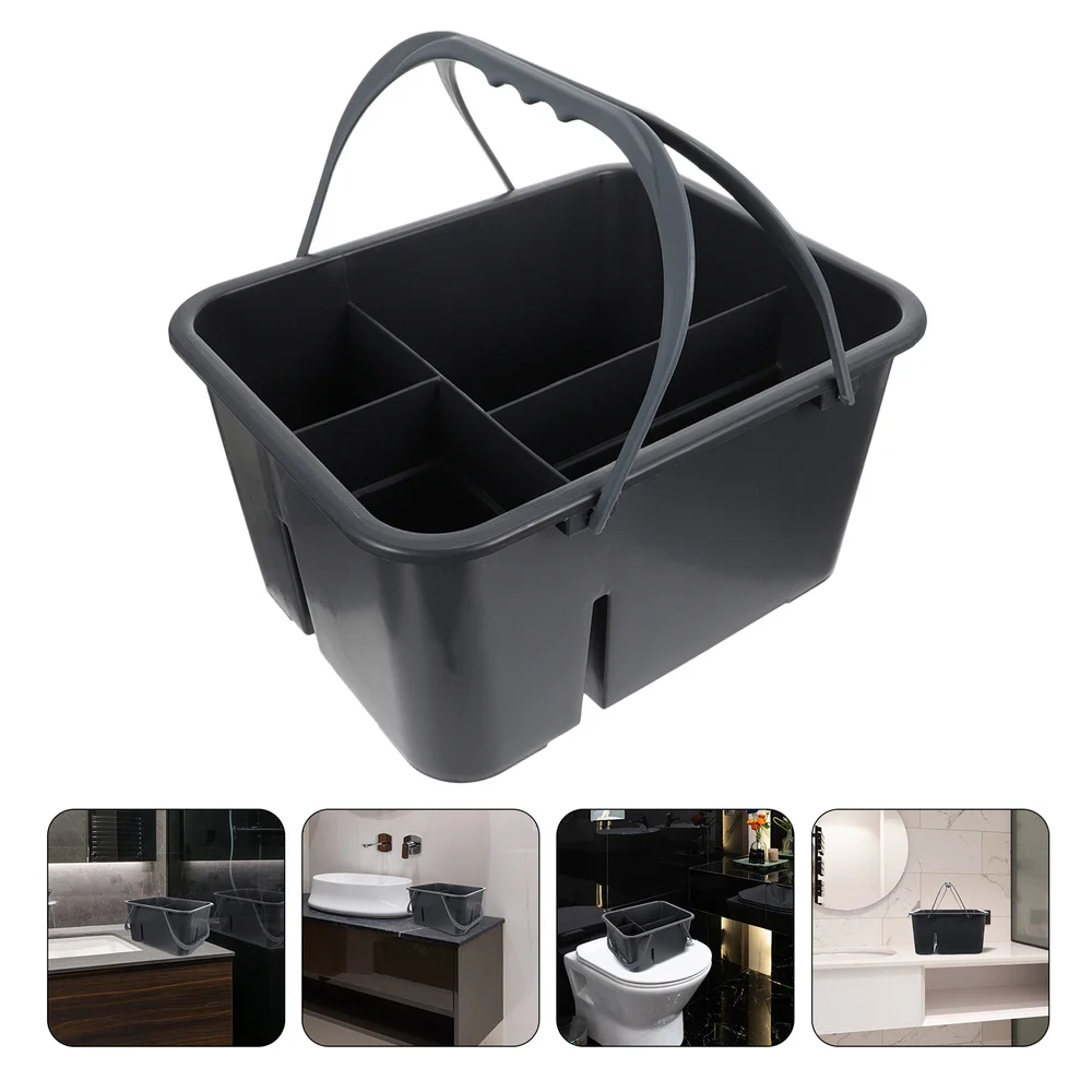 

1PC Bathroom Handheld Basket Cleaning Bucket Four Compartment Organizing Basket