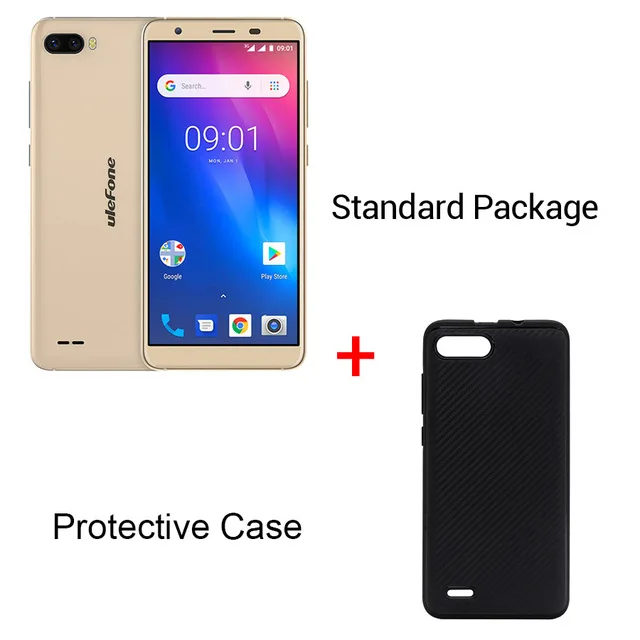 Gold Ulefone S1 Мобильный телефон Android 8,1 5,5 дюймов 18:9 MTK6580 четырехъядерный 1 ГБ ОЗУ 8 Гб ПЗУ 8МП+ 5Мп задняя двойная камера 3g смартфон - Цвет: Gold