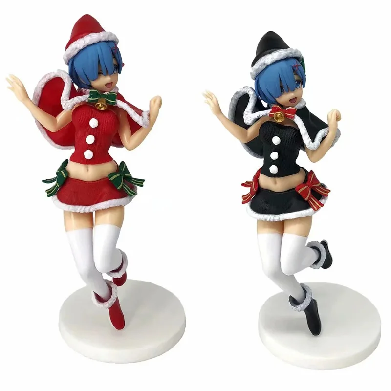 

23cm Rem Anime Re:Life In A Different World From Zero EXQ Rem Red and Black Christmas Costume Ver PVC Action Figure Model Toys