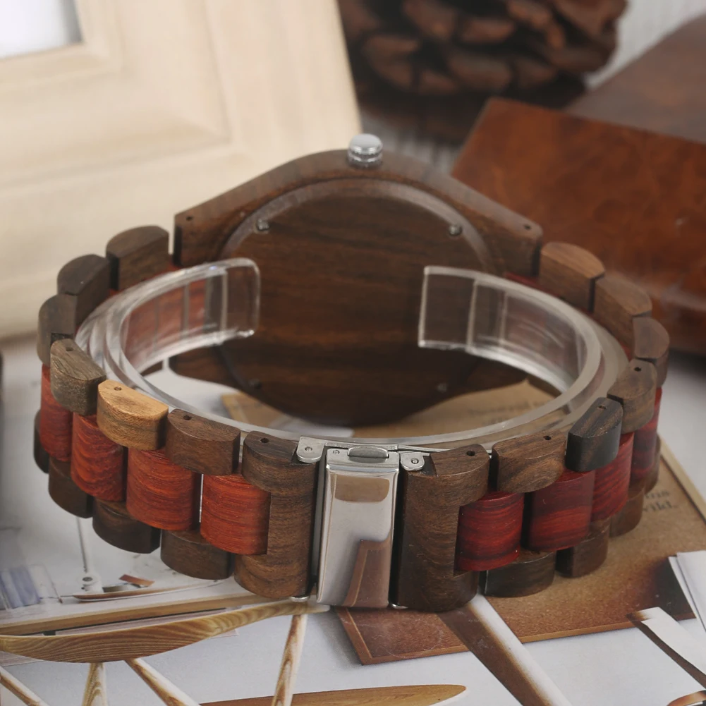 Часы наручные мужские кварцевые с деревянным циферблатом Модные Цветные