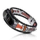 Ремешок для часов Xiaomi Mi Band 6, 5, 4, 3, кожаный, ретро-стиль