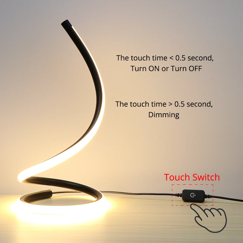 

Desk lamp Touch ON/OFF Switch Dimming Table Light LED Night Light Aluminum Bedroom Beside Decorative Lighting Reading Light