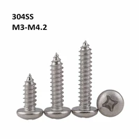 304 stainless steel phillips pan head tapping screws a2 rounded head self tapping screw m3 m3 5 m4 m4 2