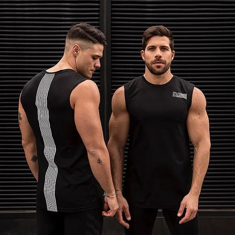 

New Muscle Fitness Cotton Sleeveless Basketball Top Trend Sports Casual Slim Men's Vest