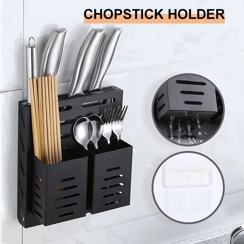 

Chopstick Organizer Set Stainless Steel Cutlery Caddy Tableware Draining Rack Stand