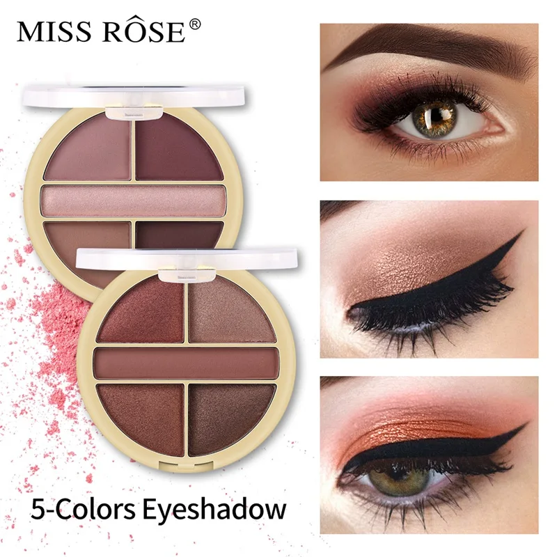 Западный стиль Miss Rose 5 цветов мерцающий тени для век Палитра матовый блеск