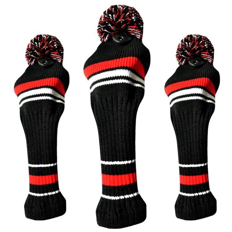 

3Pcs Golf Clubs Wood Head Covers Golf Clubs Set Golf Knitting Golf Headcover
