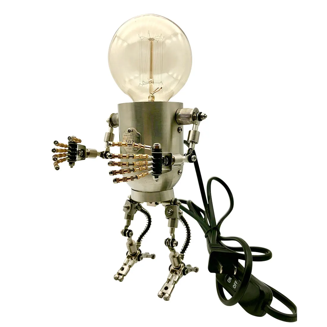 

250+Pcs DIY 3D Steampunk Metal Robot Mr Gort Hobby Self-Assembly Model Kits To Build Virgo Metal Model With LED String Lights