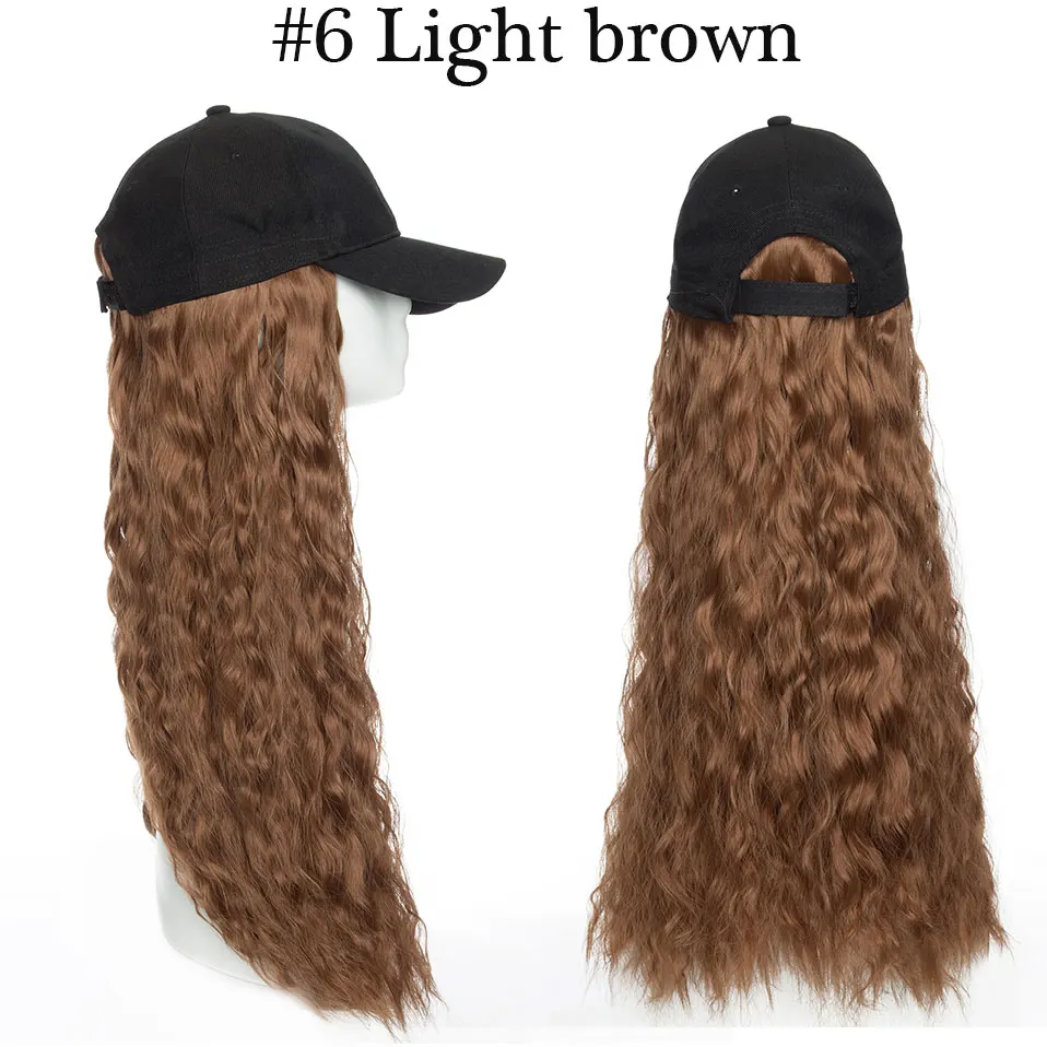 SNOILITE 18inch Long Wavy hair extension with black cap Synthetic extension hair for Girls Party new style intergrate cap hair