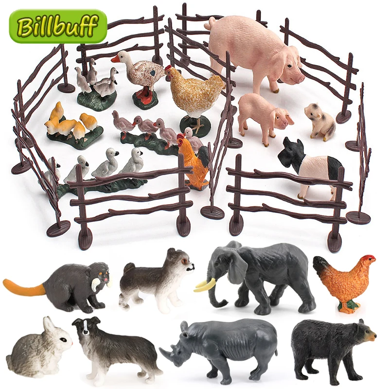 Искусственная ферма забор дикая птица искусственный слон экшн-фигурки модель