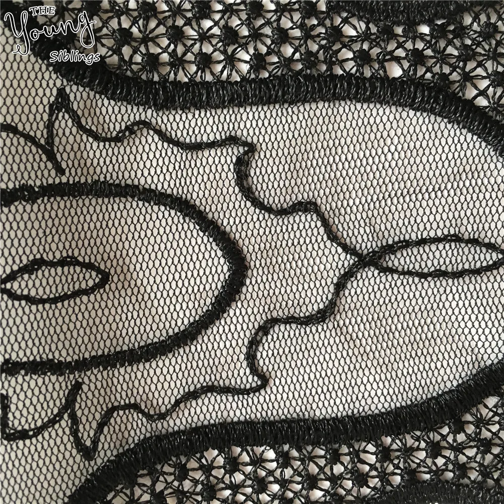 Спереди/сзади Новое поступление кружевной воротник вышивка органза ткань платье