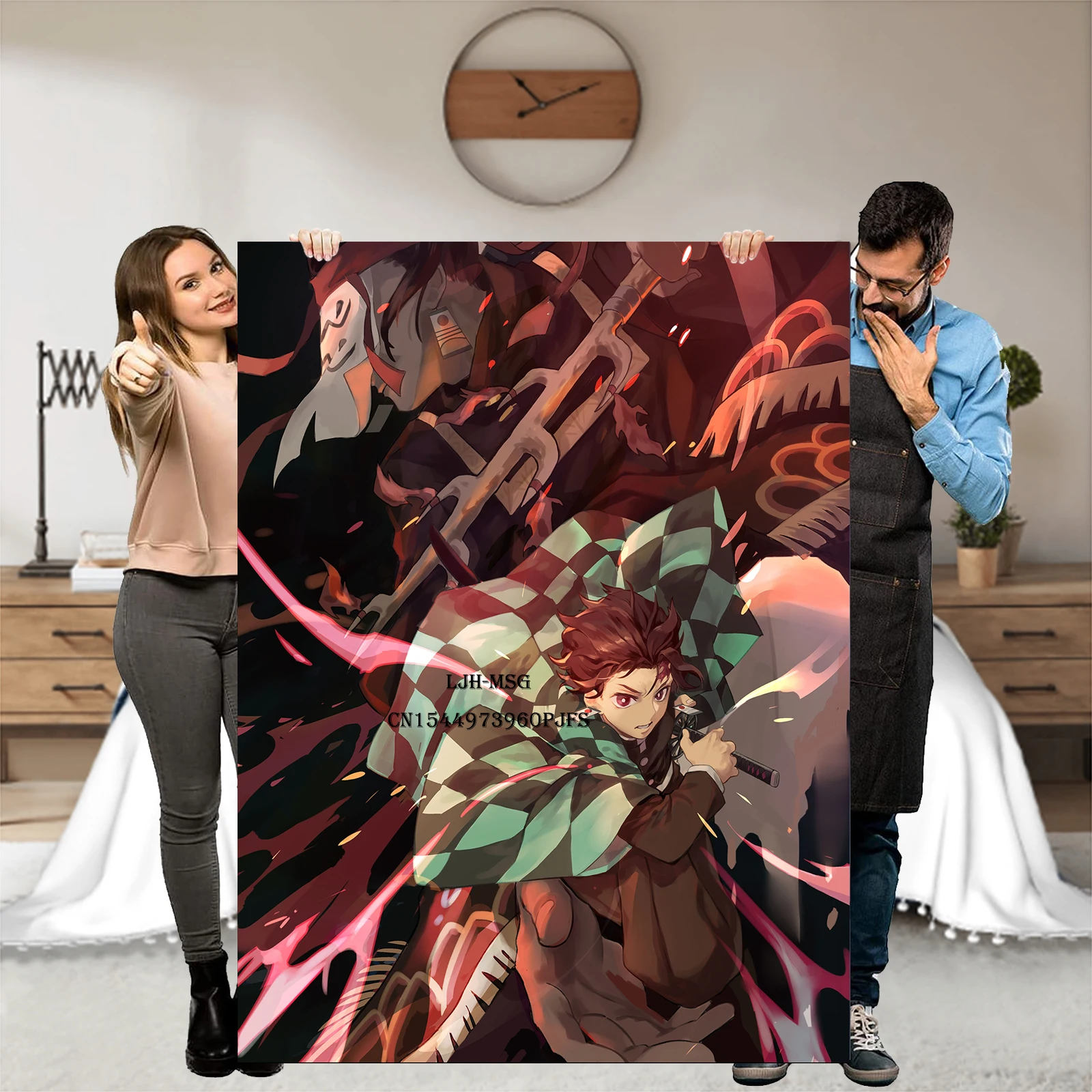 

Demon Slayer Blanket Flannel Hentai Anime Stuff Breathable Super Soft Warm Throw Blankets for Bedding Travel Bedding Sexy Throws