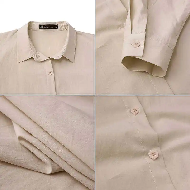 

Zanzea plus size women will see dress in sleek long shirt lapel neck long sleeve casual solid loose work clothed