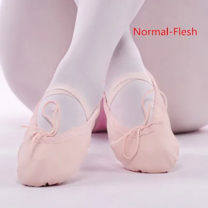 Flesh Normal style Розовые, синие, розовые, красные, черные, белые, зеленые балетки для девушек, женские балетки для йоги, Zapatos De Punta De Ballet Zapatillas De Ballet - Цвет: Flesh Normal style