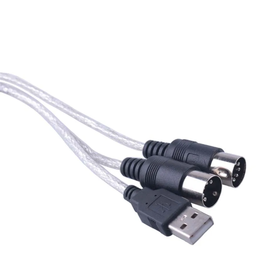 MIDI USB IN-OUT Interface Cable Cord Line Converter PC to Music Keyboard Adapter | Audio &amp Video Cables