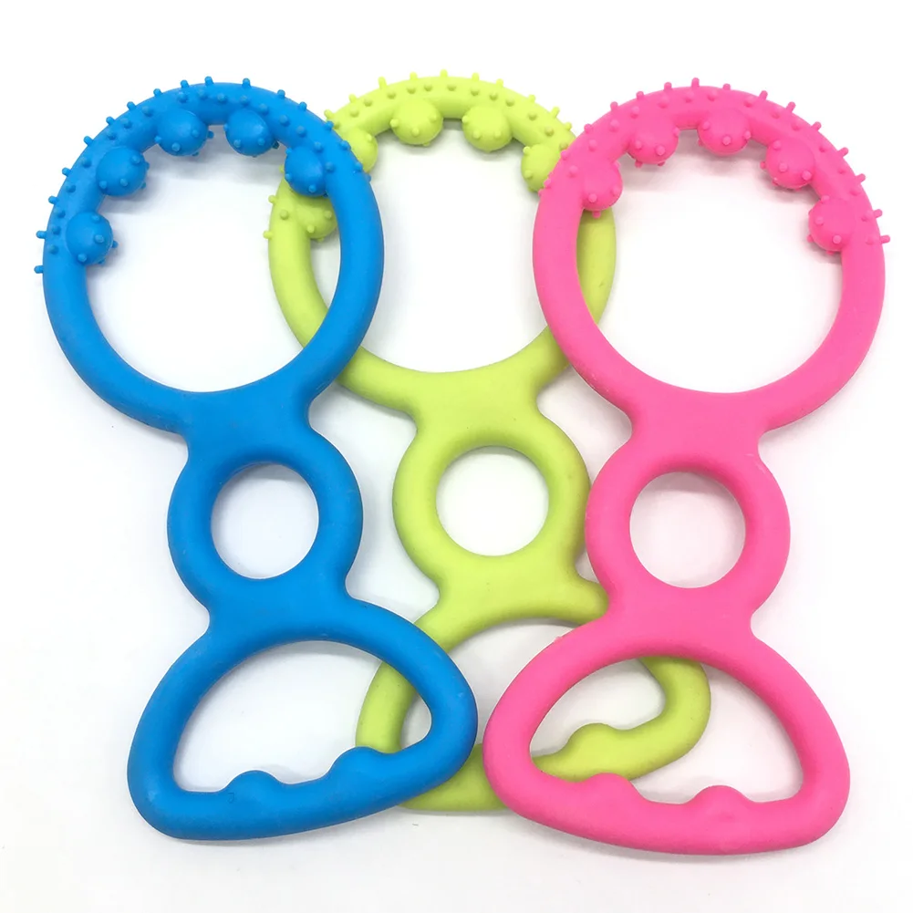 Pet Dog Interactive Toy Durable Rubber Biting Rings Chewing Toys Puppy Molar Training Play Toy Teeth Cleaning Educational Toys