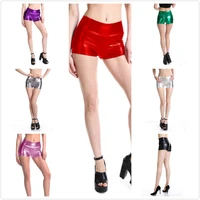 summer pu shorts broadcloth solid metallic dance shorts imitation leather shiny laser light women shorts popular