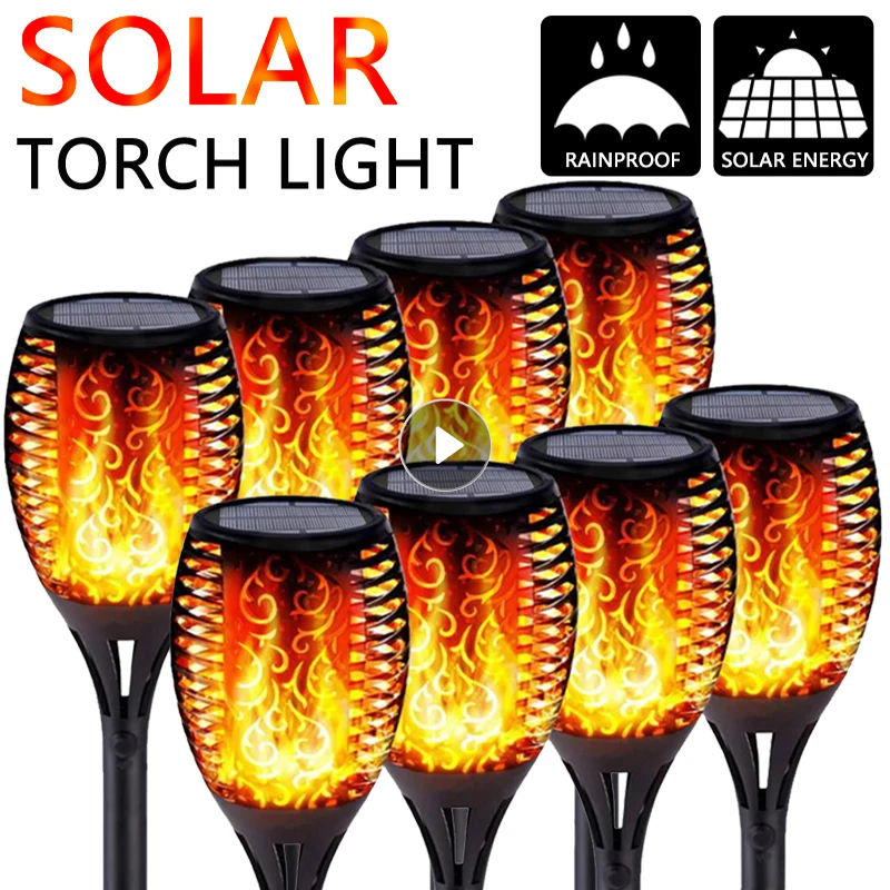 

LED Flame Solar Light Power Bulb Waterproof Decoration Landscape Lawn Lamp Path Lighting Torch Outdoors Spotlight Garden Street