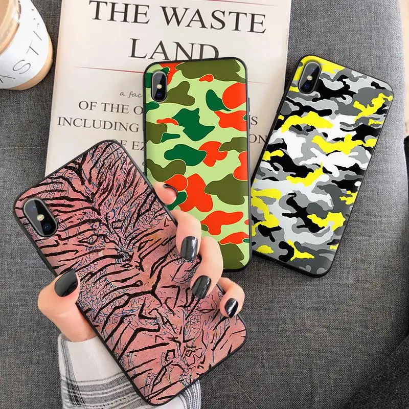 Мягкий чехол из ТПУ с камуфляжным узором для Apple IPhone X XR XS MAX 5 5S 5C SE 6 S 7 8 Plus ipod touch