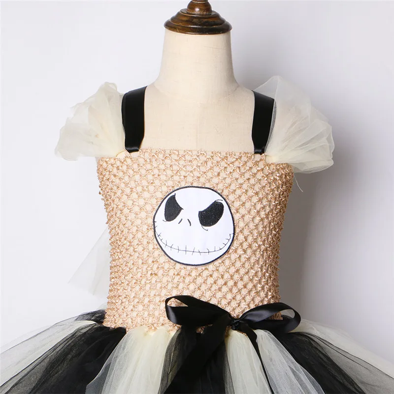 Jack Skellington Tutu Dress Halloween Cosplay Witch Costume for Girls Kids Party Children clothing | Детская одежда и обувь
